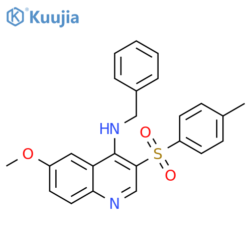 N-benzyl-6-methoxy-3-(4-methylbenzenesulfonyl)quinolin-4-amine structure