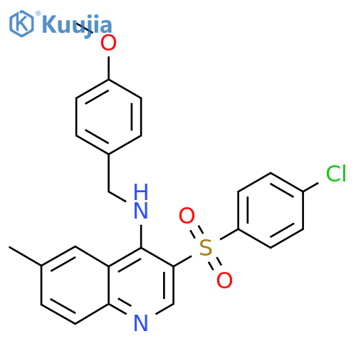 3-(4-chlorobenzenesulfonyl)-N-(4-methoxyphenyl)methyl-6-methylquinolin-4-amine structure