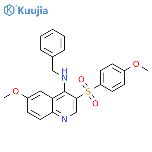 N-benzyl-6-methoxy-3-(4-methoxybenzenesulfonyl)quinolin-4-amine structure