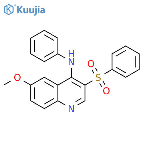 3-(benzenesulfonyl)-6-methoxy-N-phenylquinolin-4-amine structure