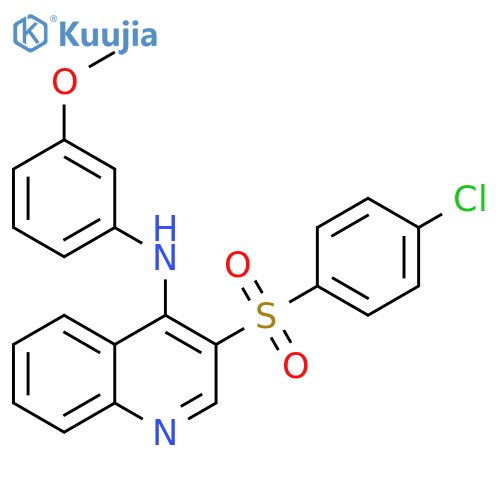 3-(4-chlorobenzenesulfonyl)-N-(3-methoxyphenyl)quinolin-4-amine structure