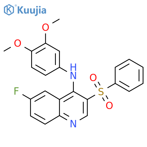 3-(benzenesulfonyl)-N-(3,4-dimethoxyphenyl)-6-fluoroquinolin-4-amine structure