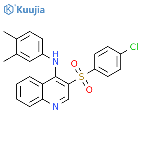 3-(4-chlorobenzenesulfonyl)-N-(3,4-dimethylphenyl)quinolin-4-amine structure