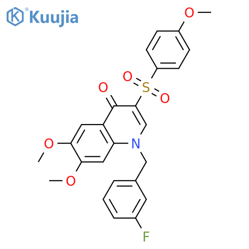 1-(3-fluorophenyl)methyl-6,7-dimethoxy-3-(4-methoxybenzenesulfonyl)-1,4-dihydroquinolin-4-one structure