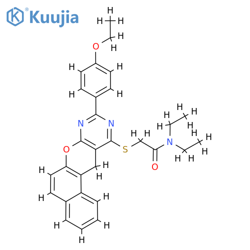 2-{2-(4-ethoxyphenyl)-5H-12-oxa-1,3-diazatetraphen-4-ylsulfanyl}-N,N-diethylacetamide structure