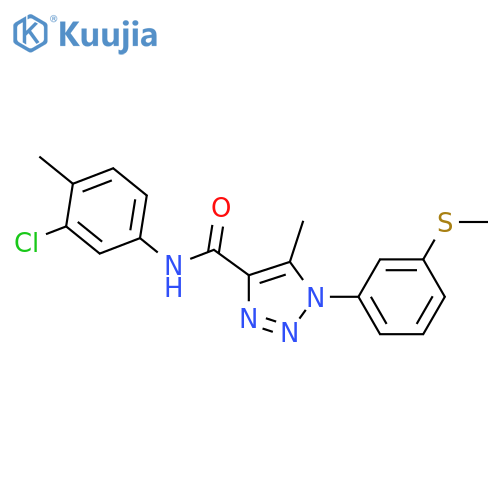 N-(3-chloro-4-methylphenyl)-5-methyl-1-3-(methylsulfanyl)phenyl-1H-1,2,3-triazole-4-carboxamide structure