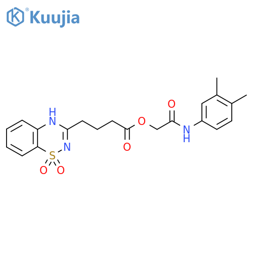 (3,4-dimethylphenyl)carbamoylmethyl 4-(1,1-dioxo-4H-1lambda6,2,4-benzothiadiazin-3-yl)butanoate structure