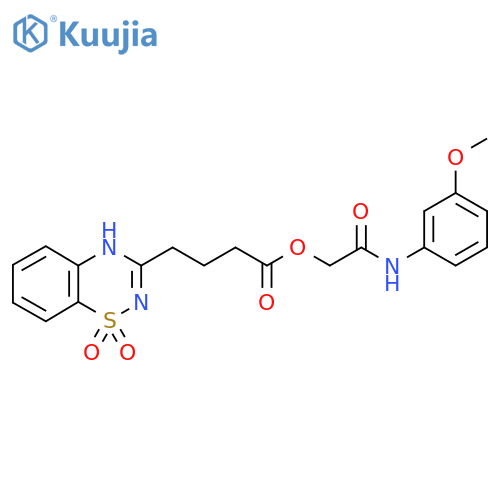(3-methoxyphenyl)carbamoylmethyl 4-(1,1-dioxo-4H-1lambda6,2,4-benzothiadiazin-3-yl)butanoate structure