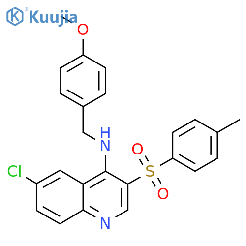 6-chloro-N-(4-methoxyphenyl)methyl-3-(4-methylbenzenesulfonyl)quinolin-4-amine structure