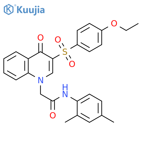 N-(2,4-dimethylphenyl)-2-3-(4-ethoxybenzenesulfonyl)-4-oxo-1,4-dihydroquinolin-1-ylacetamide structure