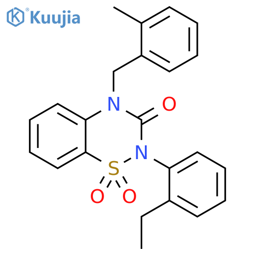 2-(2-ethylphenyl)-4-(2-methylphenyl)methyl-3,4-dihydro-2H-1lambda6,2,4-benzothiadiazine-1,1,3-trione structure