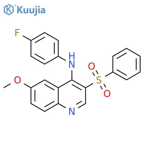 3-(benzenesulfonyl)-N-(4-fluorophenyl)-6-methoxyquinolin-4-amine structure