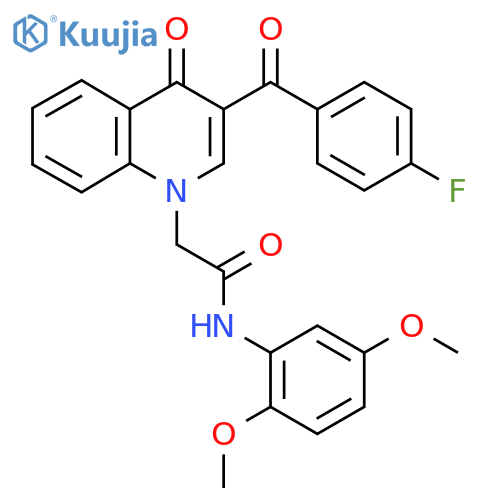 N-(2,5-dimethoxyphenyl)-2-3-(4-fluorobenzoyl)-4-oxo-1,4-dihydroquinolin-1-ylacetamide structure