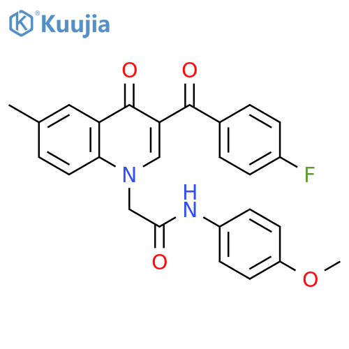 2-3-(4-fluorobenzoyl)-6-methyl-4-oxo-1,4-dihydroquinolin-1-yl-N-(4-methoxyphenyl)acetamide structure