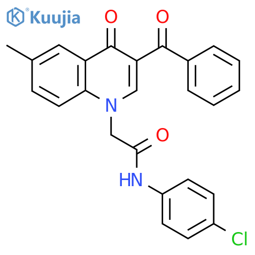 2-(3-benzoyl-6-methyl-4-oxo-1,4-dihydroquinolin-1-yl)-N-(4-chlorophenyl)acetamide structure