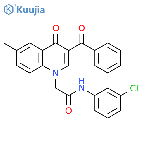 2-(3-benzoyl-6-methyl-4-oxo-1,4-dihydroquinolin-1-yl)-N-(3-chlorophenyl)acetamide structure