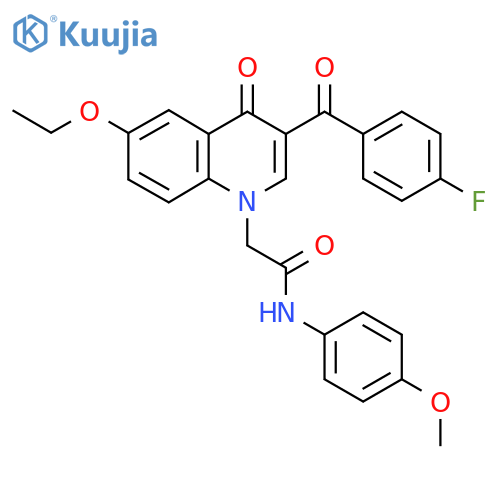 2-6-ethoxy-3-(4-fluorobenzoyl)-4-oxo-1,4-dihydroquinolin-1-yl-N-(4-methoxyphenyl)acetamide structure