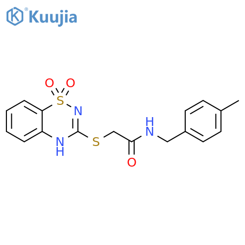 2-(1,1-dioxo-4H-1lambda6,2,4-benzothiadiazin-3-yl)sulfanyl-N-(4-methylphenyl)methylacetamide structure