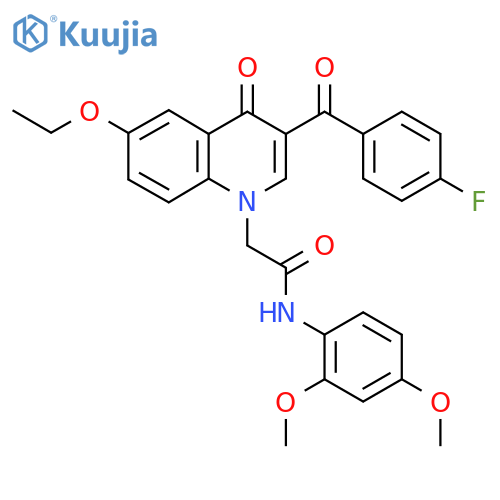 N-(2,4-dimethoxyphenyl)-2-6-ethoxy-3-(4-fluorobenzoyl)-4-oxo-1,4-dihydroquinolin-1-ylacetamide structure