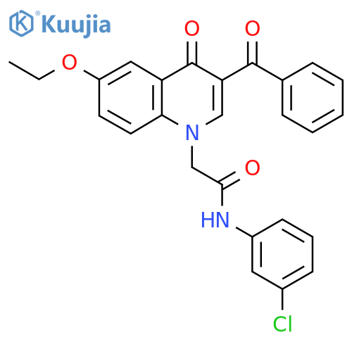 2-(3-benzoyl-6-ethoxy-4-oxo-1,4-dihydroquinolin-1-yl)-N-(3-chlorophenyl)acetamide structure