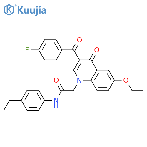 2-6-ethoxy-3-(4-fluorobenzoyl)-4-oxo-1,4-dihydroquinolin-1-yl-N-(4-ethylphenyl)acetamide structure