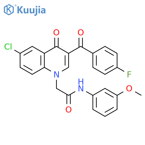 2-6-chloro-3-(4-fluorobenzoyl)-4-oxo-1,4-dihydroquinolin-1-yl-N-(3-methoxyphenyl)acetamide structure