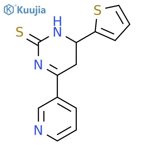 2(1H)-Pyrimidinethione, 5,6-dihydro-4-(3-pyridinyl)-6-(2-thienyl)- structure