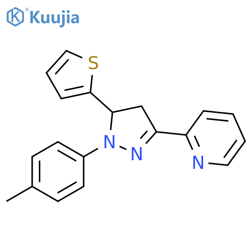 Pyridine,2-[4,5-dihydro-1-(4-methylphenyl)-5-(2-thienyl)-1H-pyrazol-3-yl]- structure