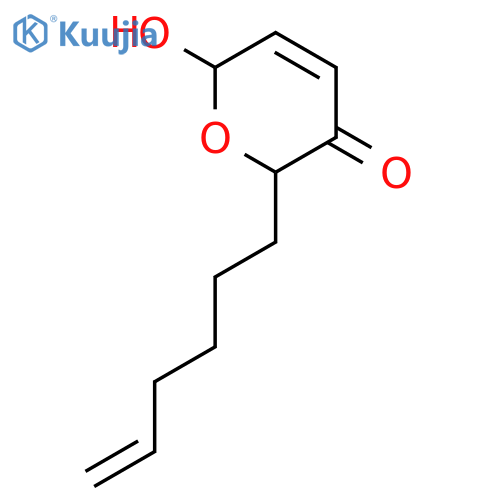2H-Pyran-3(6H)-one, 2-(5-hexenyl)-6-hydroxy- structure