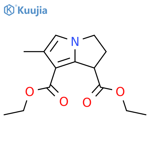 1H-Pyrrolizine-1,7-dicarboxylic acid, 2,3-dihydro-6-methyl-, 1,7-diethyl ester structure