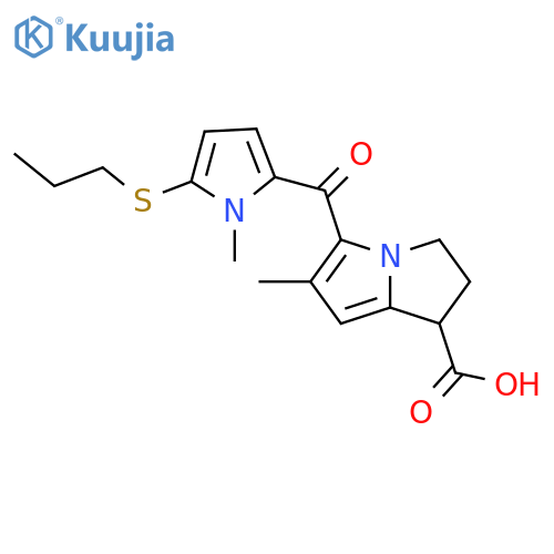 1H-Pyrrolizine-1-carboxylic acid, 2,3-dihydro-6-methyl-5-[[1-methyl-5-(propylthio)-1H-pyrrol-2-yl]carbonyl]- structure
