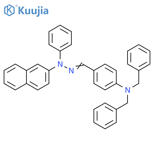 Benzaldehyde, 4-[bis(phenylmethyl)amino]-, 2-(2-naphthalenyl)-2-phenylhydrazone structure