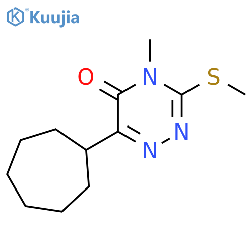 1,2,4-Triazin-5(4H)-one, 6-cycloheptyl-4-methyl-3-(methylthio)- structure
