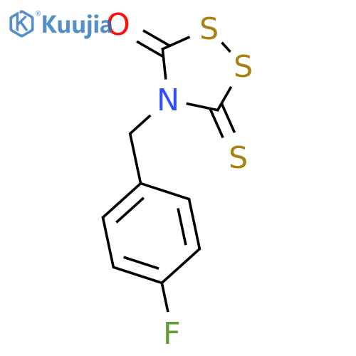 1,2,4-Dithiazolidin-3-one, 4-[(4-fluorophenyl)methyl]-5-thioxo- structure