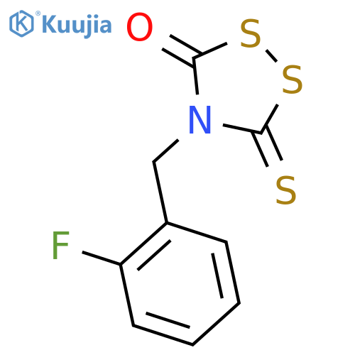 1,2,4-Dithiazolidin-3-one, 4-[(2-fluorophenyl)methyl]-5-thioxo- structure