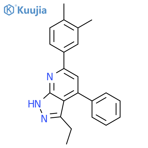 1H-Pyrazolo[3,4-b]pyridine, 6-(3,4-dimethylphenyl)-3-ethyl-4-phenyl- structure