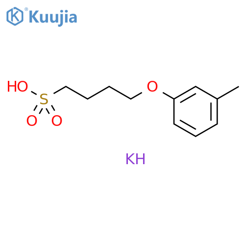 1-Butanesulfonic acid, 4-(3-methylphenoxy)-, potassium salt (1:1) structure