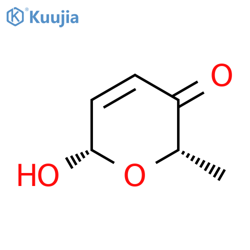 2H-Pyran-3(6H)-one, 6-hydroxy-2-methyl-, cis- structure