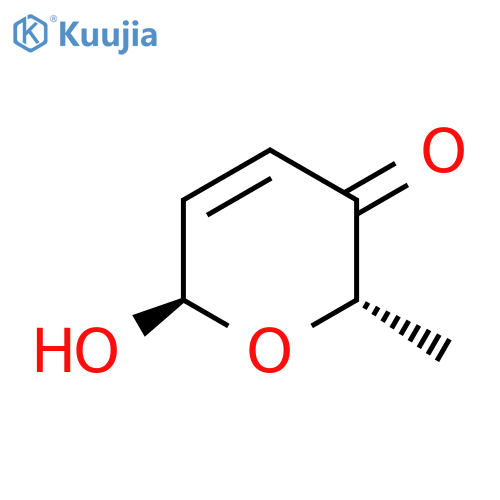 2H-Pyran-3(6H)-one, 6-hydroxy-2-methyl-, trans- structure