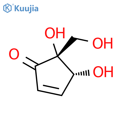 2-CYCLOPENTEN-1-ONE, 4,5-DIHYDROXY-5-(HYDROXYMETHYL)-, (4R,5R)- structure