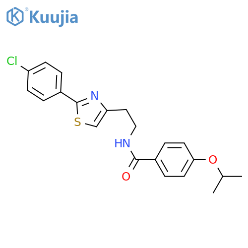 N-{2-2-(4-chlorophenyl)-1,3-thiazol-4-ylethyl}-4-(propan-2-yloxy)benzamide structure