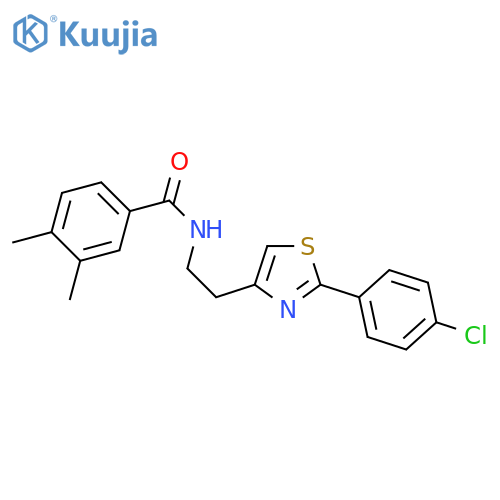 N-{2-2-(4-chlorophenyl)-1,3-thiazol-4-ylethyl}-3,4-dimethylbenzamide structure