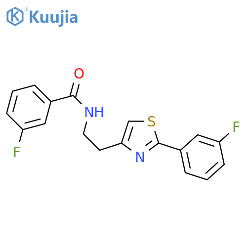 3-fluoro-N-{2-2-(3-fluorophenyl)-1,3-thiazol-4-ylethyl}benzamide structure