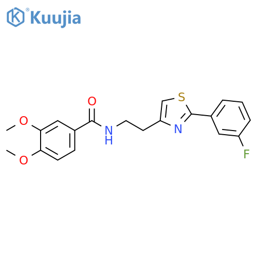 N-{2-2-(3-fluorophenyl)-1,3-thiazol-4-ylethyl}-3,4-dimethoxybenzamide structure