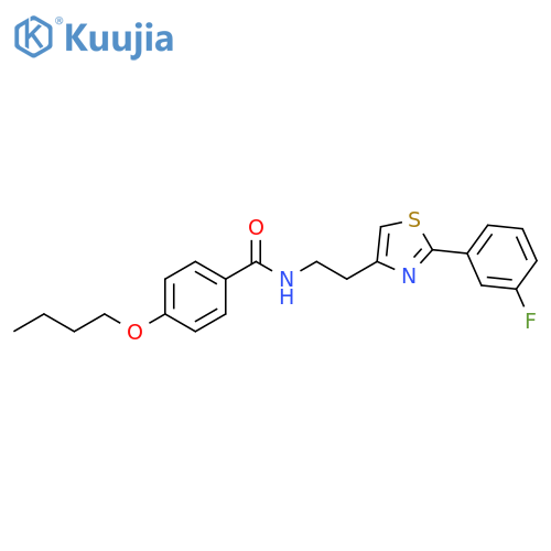 4-butoxy-N-{2-2-(3-fluorophenyl)-1,3-thiazol-4-ylethyl}benzamide structure
