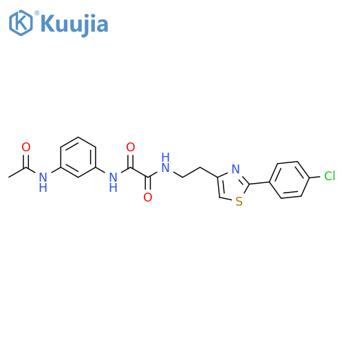 N-{2-2-(4-chlorophenyl)-1,3-thiazol-4-ylethyl}-N'-(3-acetamidophenyl)ethanediamide structure