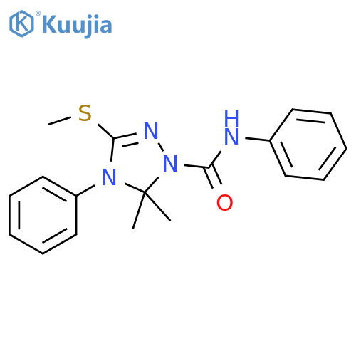 1H-1,2,4-Triazole-1-carboxamide,4,5-dihydro-5,5-dimethyl-3-(methylthio)-N,4-diphenyl- structure