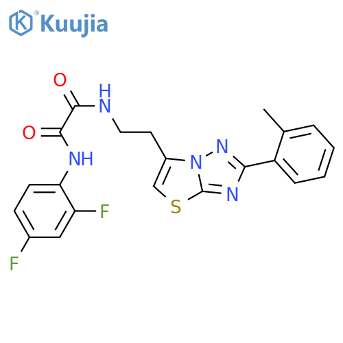 N'-(2,4-difluorophenyl)-N-{2-2-(2-methylphenyl)-1,2,4triazolo3,2-b1,3thiazol-6-ylethyl}ethanediamide structure
