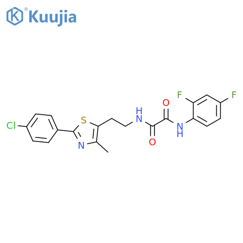 N-{2-2-(4-chlorophenyl)-4-methyl-1,3-thiazol-5-ylethyl}-N'-(2,4-difluorophenyl)ethanediamide structure