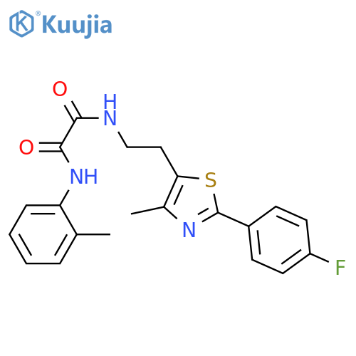 N-{2-2-(4-fluorophenyl)-4-methyl-1,3-thiazol-5-ylethyl}-N'-(2-methylphenyl)ethanediamide structure
